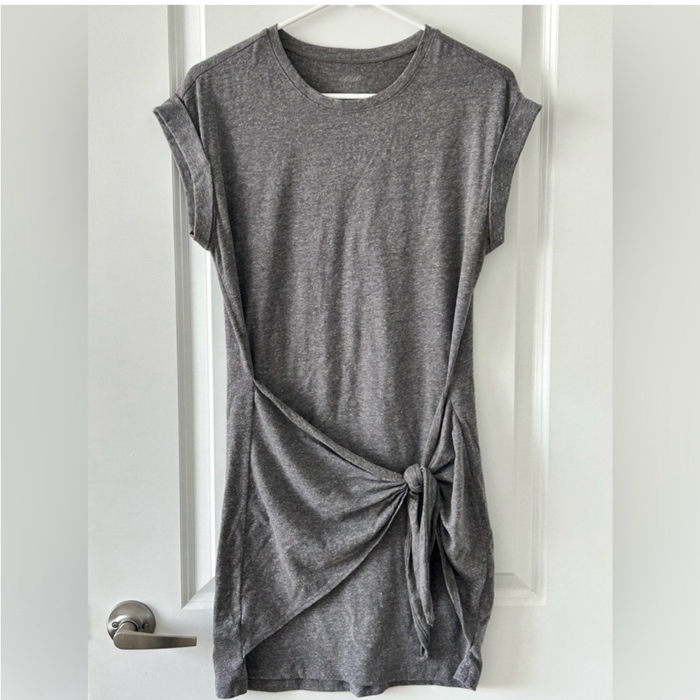 Gray Aerie Knotted T-Shirt Dress
